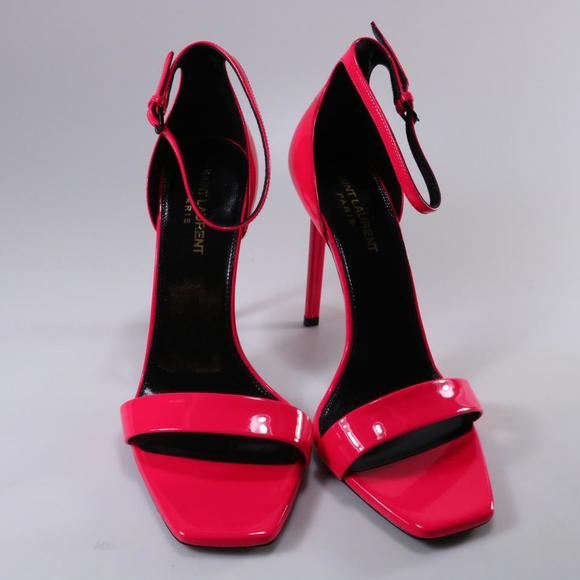 39 HH Vernice Fluo Neon Highlighter Pink Classic Heels Sandals D093 - Picture 4 of 12